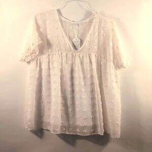 Womens Chiffon Pom Pom Blouse Size XL NWTG